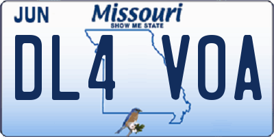 MO license plate DL4V0A