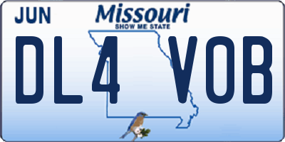 MO license plate DL4V0B
