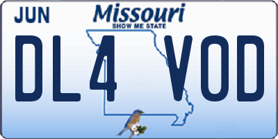 MO license plate DL4V0D