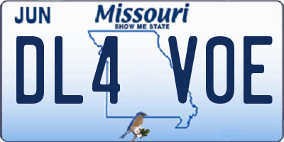 MO license plate DL4V0E