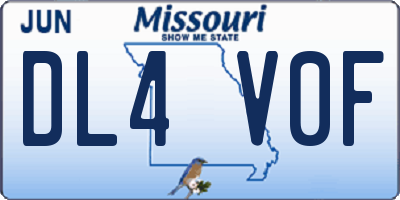 MO license plate DL4V0F