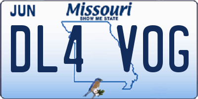 MO license plate DL4V0G
