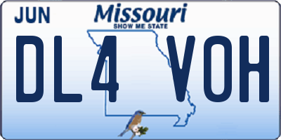 MO license plate DL4V0H