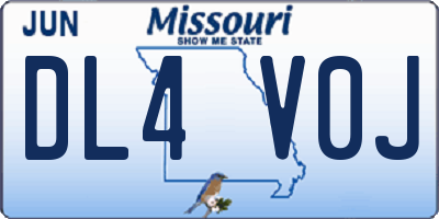 MO license plate DL4V0J