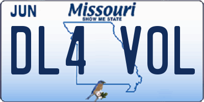 MO license plate DL4V0L