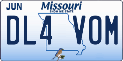 MO license plate DL4V0M