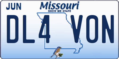 MO license plate DL4V0N