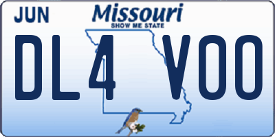 MO license plate DL4V0O