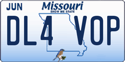 MO license plate DL4V0P