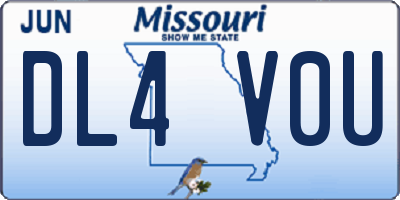 MO license plate DL4V0U