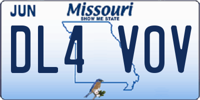 MO license plate DL4V0V