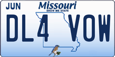 MO license plate DL4V0W