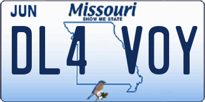 MO license plate DL4V0Y