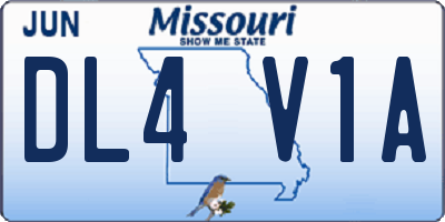 MO license plate DL4V1A
