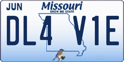MO license plate DL4V1E