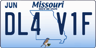 MO license plate DL4V1F