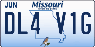 MO license plate DL4V1G