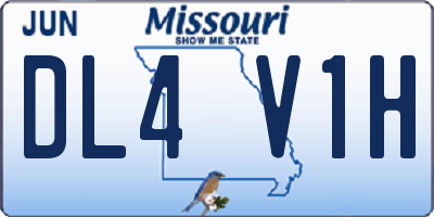 MO license plate DL4V1H