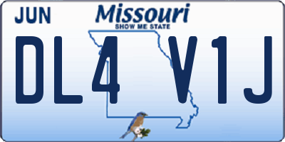 MO license plate DL4V1J