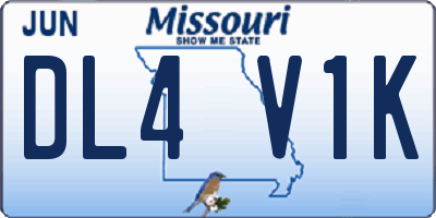 MO license plate DL4V1K