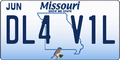 MO license plate DL4V1L