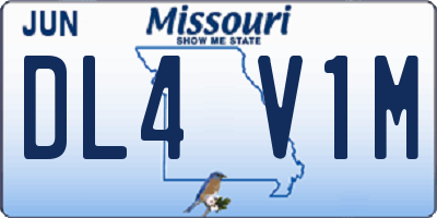 MO license plate DL4V1M