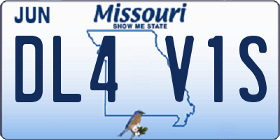 MO license plate DL4V1S
