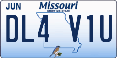 MO license plate DL4V1U