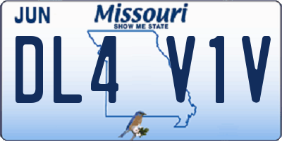 MO license plate DL4V1V