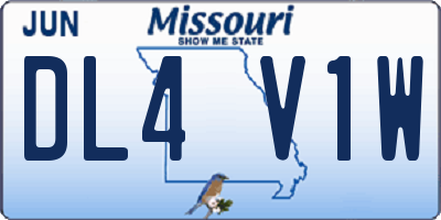 MO license plate DL4V1W
