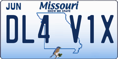 MO license plate DL4V1X