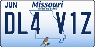 MO license plate DL4V1Z