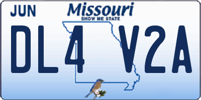MO license plate DL4V2A