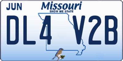 MO license plate DL4V2B