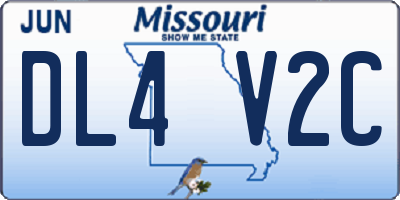 MO license plate DL4V2C