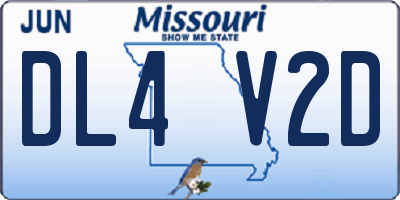 MO license plate DL4V2D