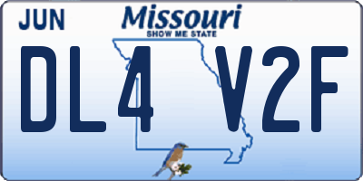MO license plate DL4V2F