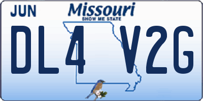 MO license plate DL4V2G