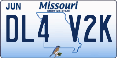 MO license plate DL4V2K
