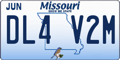 MO license plate DL4V2M