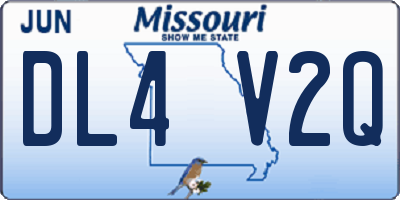 MO license plate DL4V2Q