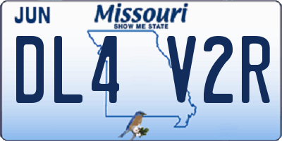 MO license plate DL4V2R