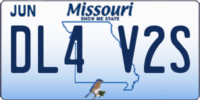 MO license plate DL4V2S