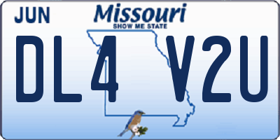 MO license plate DL4V2U