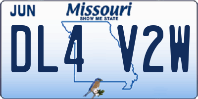 MO license plate DL4V2W