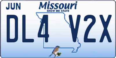 MO license plate DL4V2X
