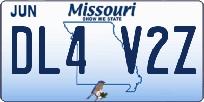 MO license plate DL4V2Z
