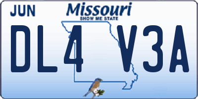 MO license plate DL4V3A