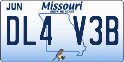 MO license plate DL4V3B