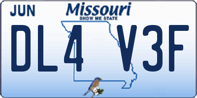 MO license plate DL4V3F